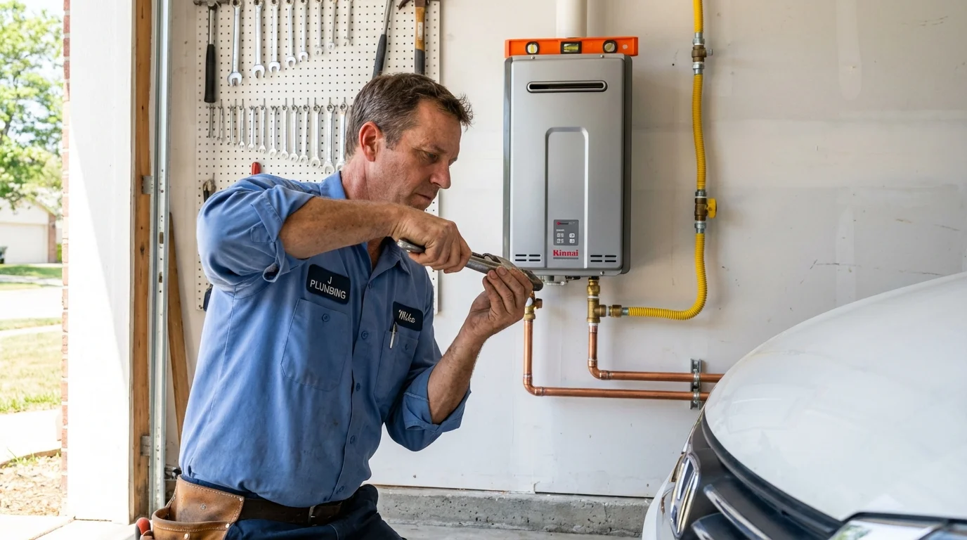 Tankless water heater installation by a Johns Plumbing LLC plumber in Grapeland